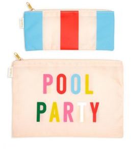 ban.do Pool Party & Striped Carryall Pouches/Set of 2