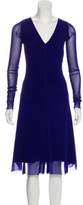 Thumbnail for your product : Fuzzi Long Sleeve Mesh Midi Dress