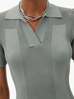 Thumbnail for your product : Jacquemus Cutout-back Knitted Polo Dress - Green