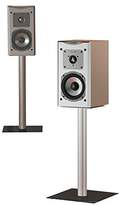 VCM Pair of Surround Sound Speaker Stands Entertainment Unit Floor 107 cm Sulivo Maxi Black Glass//Aluminium Finish