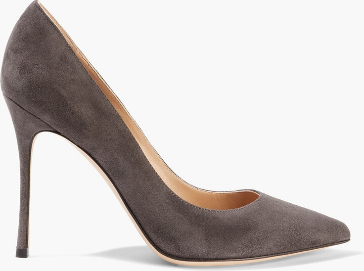grey suede heels