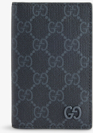 Mens Black/Steel/Steel Gg Supreme Canvas Wallet