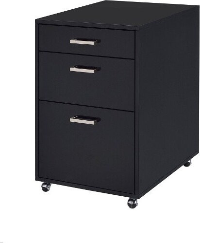 ACME Furniture AcmeFurnitureColeenFileCabinetsBlackHighGloss/ChromeFinish