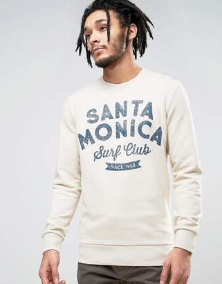Esprit Crew Neck Sweatshirt With Santa Monica Print