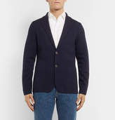 Thumbnail for your product : Loro Piana Navy Slim-Fit Unstructured Waffle-Knit Virgin Wool Blazer - Men - Blue