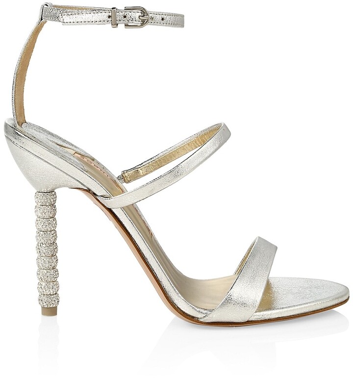 silver stacked heels