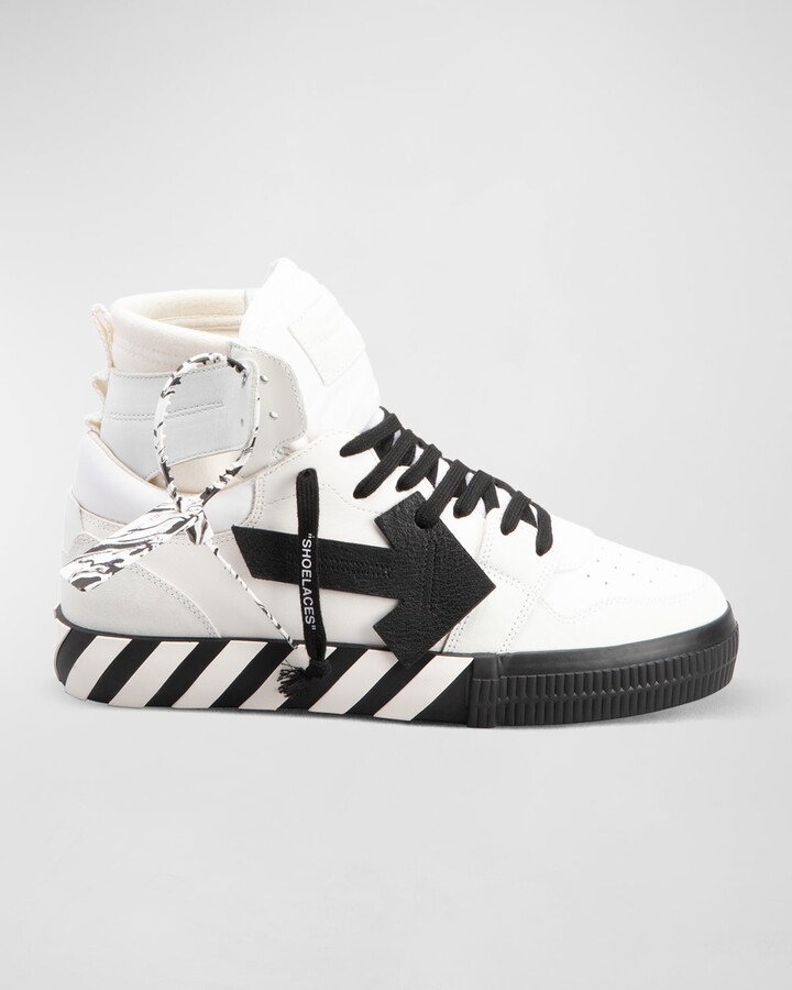 Off-White Men's Arrow Leather Vulcanized High-Top Sneakers - ShopStyle