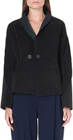 Thumbnail for your product : Issey Miyake Structured short suede jacket Black/grey