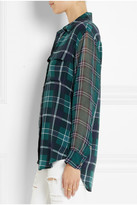 Thumbnail for your product : Equipment Signature plaid washed-silk and chiffon shirt