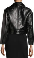 Thumbnail for your product : Rebecca Taylor Snap-Front Vegan-Leather Cropped Jacket