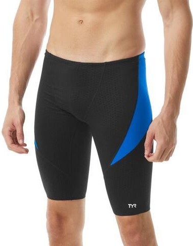 TYR Mens Durafast Elite Curve Splice Jammer Swimsuit - Black/Blue, Size 36