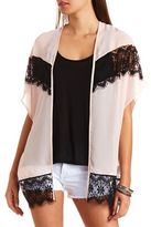 Thumbnail for your product : Charlotte Russe Lace & Chiffon Kimono Top