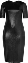 Thumbnail for your product : Sally LaPointe Stretch Sequins Fitted Tee Dress
