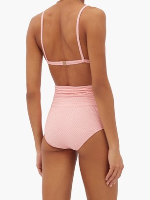 Dodo Bar Or Salina Seersucker Triangle Bikini Top - Pink
