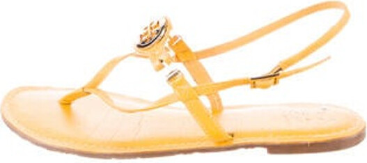 Buy Tory Burch Laser-Cut Miller Flat Sandals, Mustard Yellow Color Women