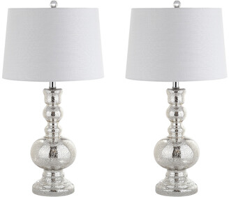 Jonathan Y Designs Set Of 2 Genie 28.5In Glass Led Table Lamps