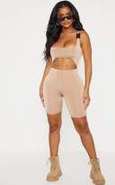 Thumbnail for your product : PrettyLittleThing Shape Dark Nude Buckle Detail Unitard