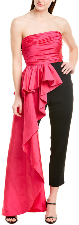 jay godfrey dawson strapless satin jumpsuit