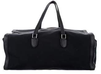 Valextra Leather-Trimmed Canvas Weekender