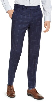 Tommy Hilfiger Men's Modern Fit Th Flex Stretch Navy Blue Windowpane Suit  Pants - ShopStyle