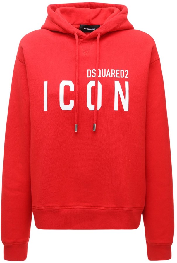 DSQUARED2 Icon Logo Cotton Jersey Hoodie - ShopStyle