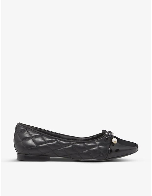 quilted leather ballet flats