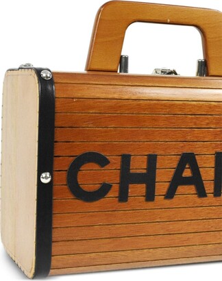 Chanel Pre Owned 1995 CC wooden vanity handbag - ShopStyle Makeup & Travel  Bags