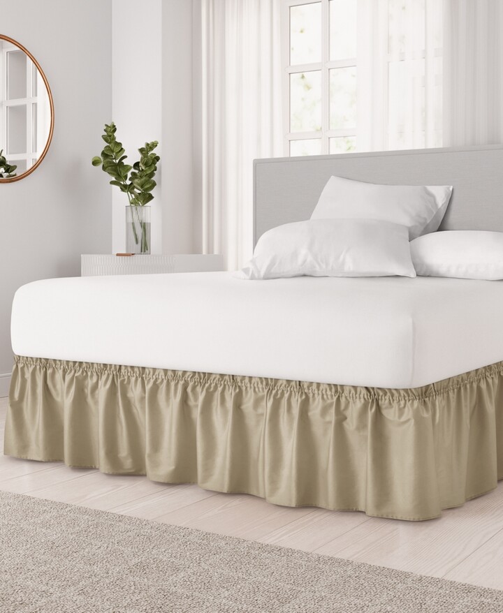 Cgk Unlimited Ruffled Elastic Wrap Around Bedskirt 12 Inch Drop - Full