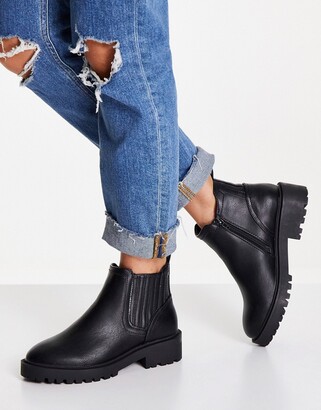 etage lotus Åh gud New Look Wide Fit New Look Extra Wide Fit flat chunky chelsea boot in black  - ShopStyle