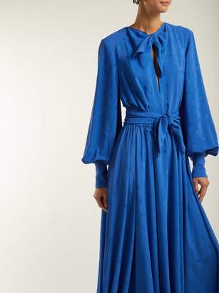 MSGM Star Jacquard Crepe Dress - Womens - Blue