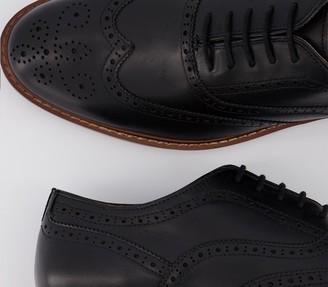 Office Mean Brogue Shoes Black Leather