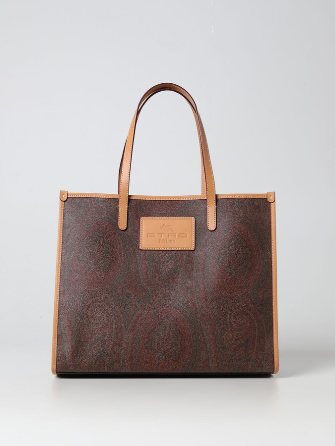 Etro Outlet: bag in cotton coated with Paisley jacquard - Red