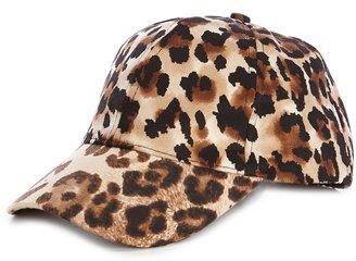 Natasha Accessories Leopard-Print Baseball Cap