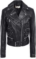 Thumbnail for your product : MICHAEL Michael Kors Studded Embroidered Leather Biker Jacket