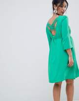 Thumbnail for your product : Mama Licious Mama.Licious Mamalicious maternity midi shift dress in green with cross back detail