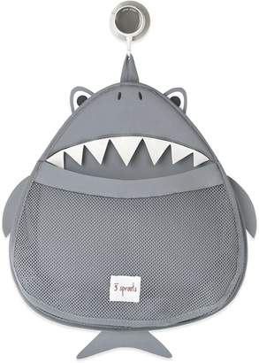 3 Sprouts Shark Bath Storage Bag in Grey/White