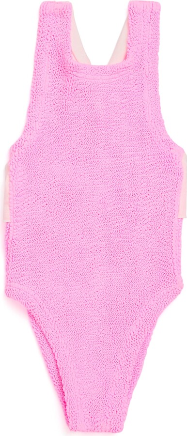 Hunza G Ruffle-Trim Cross-Back Lara Swimsuit