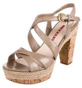 Thumbnail for your product : Prada Sport Leather Platform Sandals