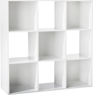 Brightroom Tall Sliding 4 Bin Cube Storage Organizer Bookshelf