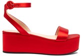 Thumbnail for your product : Prada Platform Satin Sandals - Red