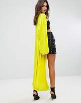 Thumbnail for your product : Jaded London Festival Oversized Velvet Kimono In Neon Yellow