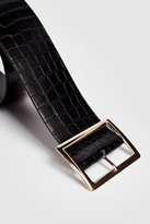 Thumbnail for your product : Nasty Gal Womens Croc Patent Faux Leather Chunky Belt - Black - One Size