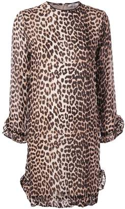 Ganni leopard print mini dress