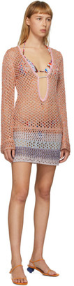 Emilio Pucci Multicolor Metallic Crochet Short Dress