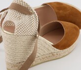 Thumbnail for your product : Gaimo for OFFICE Ankle Wrap Heels Tan Suede Gold Rand