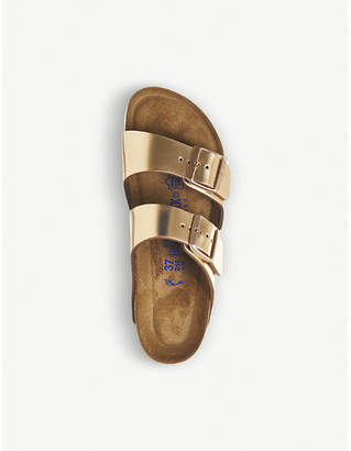Birkenstock Arizona metallic faux-leather sandals