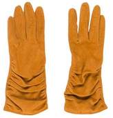 Thumbnail for your product : Neiman Marcus Suede Ruched Gloves