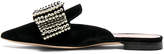 Thumbnail for your product : Alberta Ferretti Embellished Velvet Mules in Black | FWRD