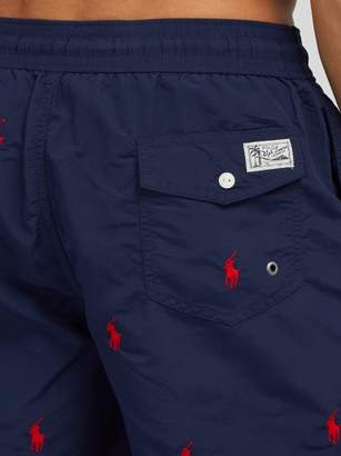 Polo Ralph Lauren Embroidered Polo-player Swim Shorts - Mens - Navy