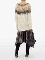Thumbnail for your product : Altuzarra Sita Fair-isle Wool-blend Cable-knit Cardigan - Womens - Ivory Multi